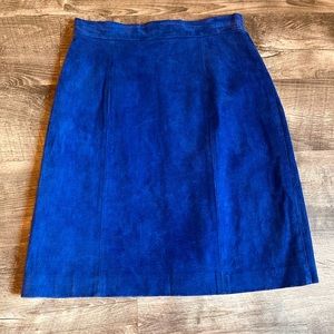 Vintage blue suede pencil skirt size 6